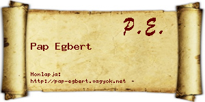 Pap Egbert névjegykártya